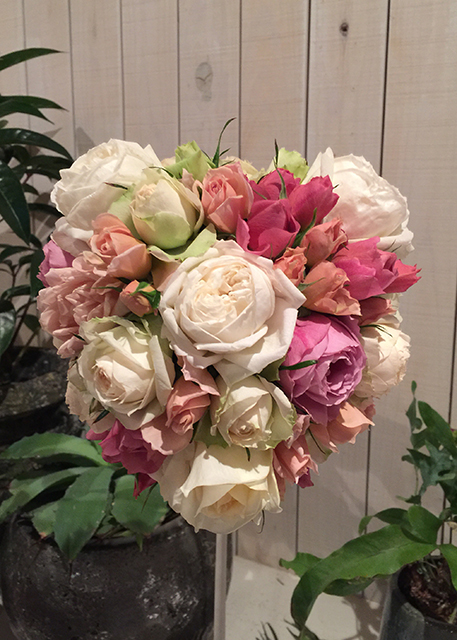和バラの Heart Bouquet
